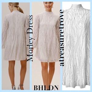 New BHLDN Morley 0 & 2 Ivory Sequin Embellished Wedding Mini Swing Dress